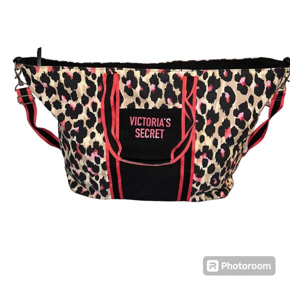 Victorias Secret Womens Large Bag Travel Weekend Leopard Cheetah Animal Print - Picture 2 of 16